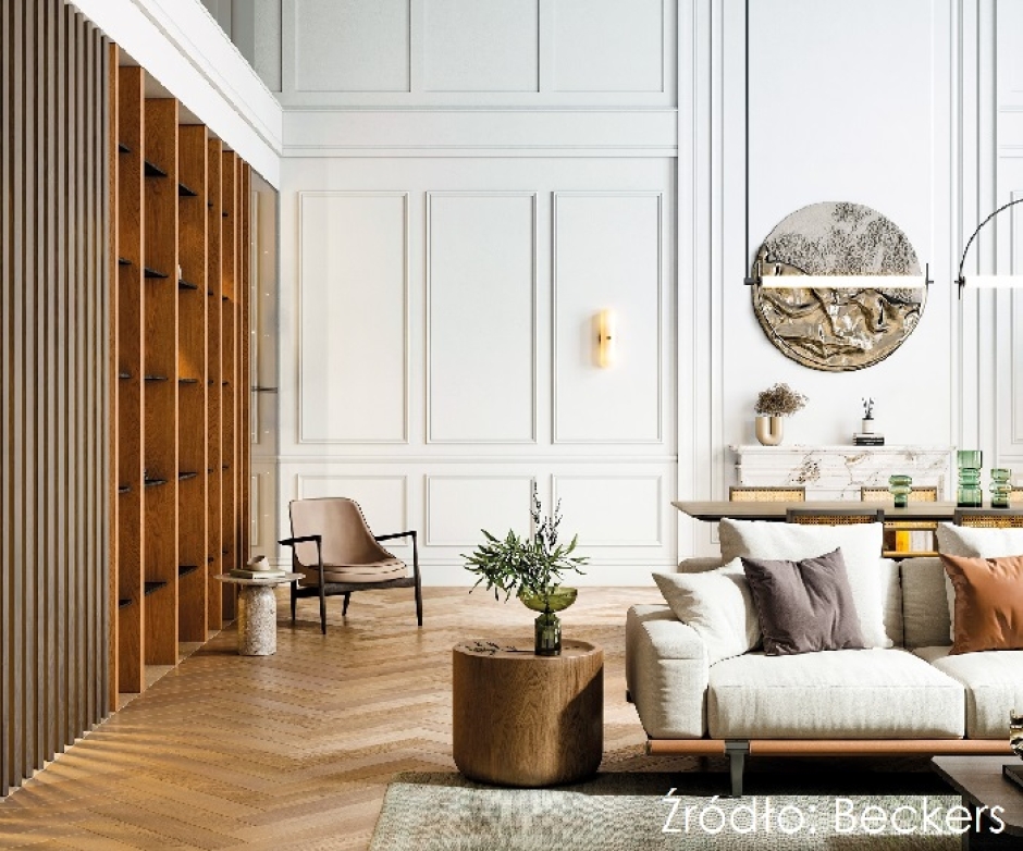 Wnętrza udekorowane drewnem